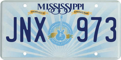MS license plate JNX973