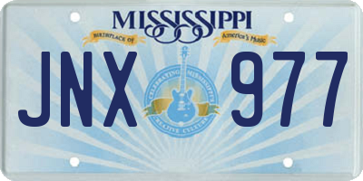 MS license plate JNX977