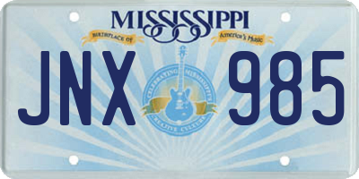MS license plate JNX985