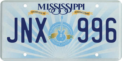 MS license plate JNX996