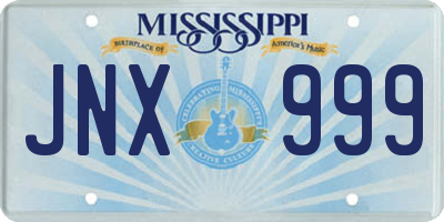 MS license plate JNX999