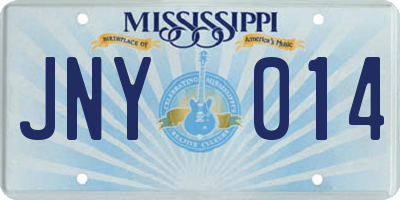 MS license plate JNY014