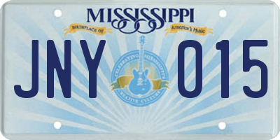 MS license plate JNY015