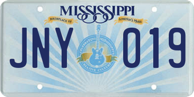 MS license plate JNY019