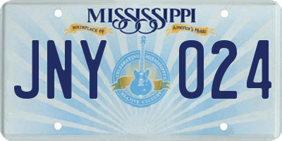 MS license plate JNY024