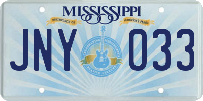 MS license plate JNY033