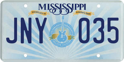 MS license plate JNY035