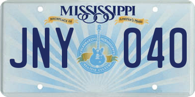 MS license plate JNY040