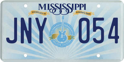MS license plate JNY054