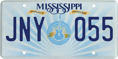 MS license plate JNY055
