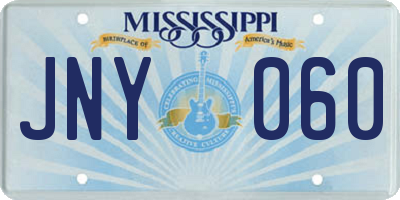MS license plate JNY060