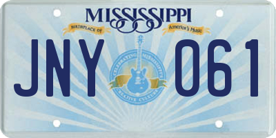MS license plate JNY061