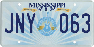 MS license plate JNY063