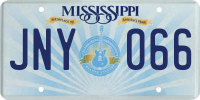 MS license plate JNY066
