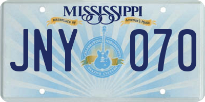 MS license plate JNY070