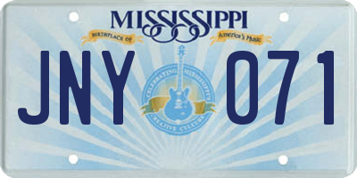 MS license plate JNY071