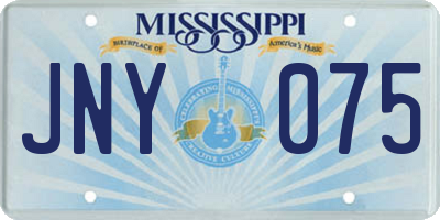 MS license plate JNY075