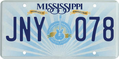 MS license plate JNY078
