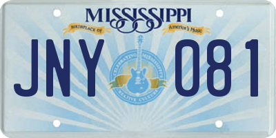 MS license plate JNY081