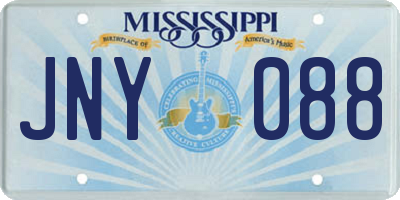 MS license plate JNY088