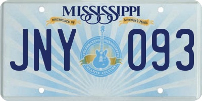 MS license plate JNY093