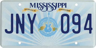 MS license plate JNY094