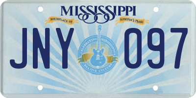 MS license plate JNY097