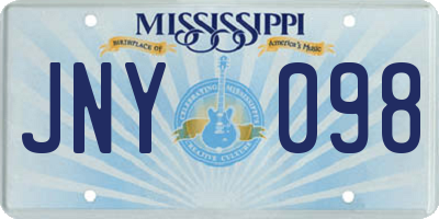 MS license plate JNY098