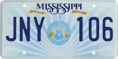 MS license plate JNY106