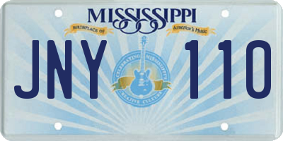 MS license plate JNY110