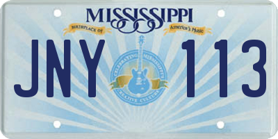 MS license plate JNY113