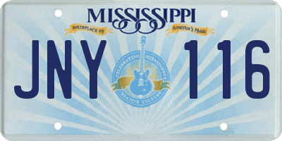 MS license plate JNY116