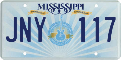 MS license plate JNY117