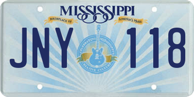 MS license plate JNY118