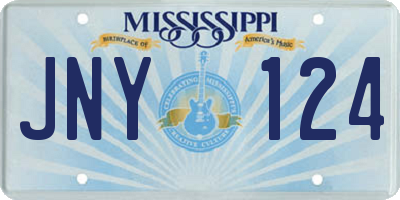MS license plate JNY124