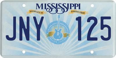 MS license plate JNY125