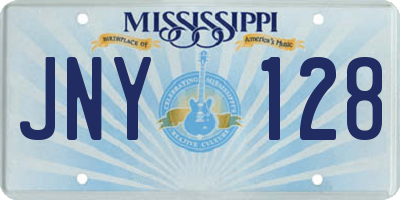 MS license plate JNY128