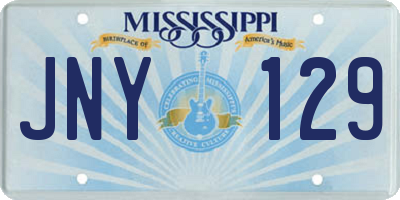MS license plate JNY129