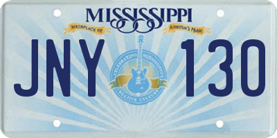 MS license plate JNY130