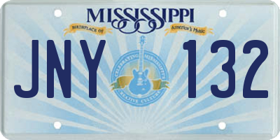 MS license plate JNY132
