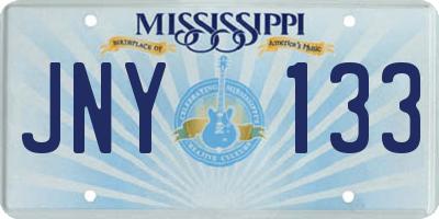 MS license plate JNY133
