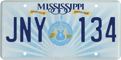 MS license plate JNY134