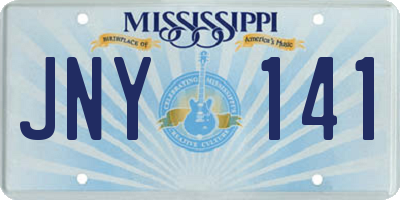 MS license plate JNY141