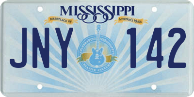 MS license plate JNY142