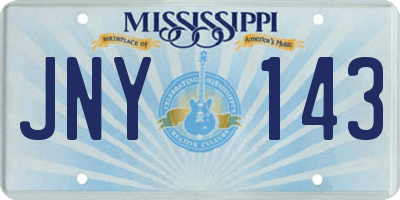 MS license plate JNY143