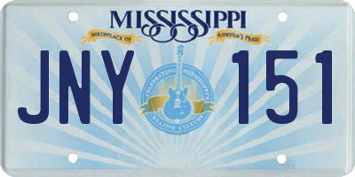 MS license plate JNY151