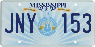 MS license plate JNY153