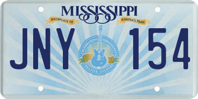 MS license plate JNY154