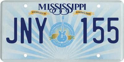 MS license plate JNY155