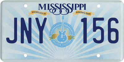 MS license plate JNY156